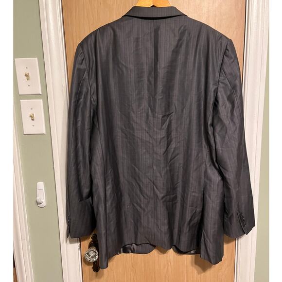 Ermenegildo Zegna Trofeo Mila Suit Jacket Blazer Wool 58L / 48L Gray Pinstripe - Picture 2 of 8